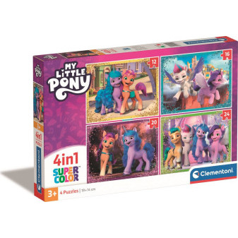 Clementoni 21519 puzzle SuperColor 4v1 My Little Pony
