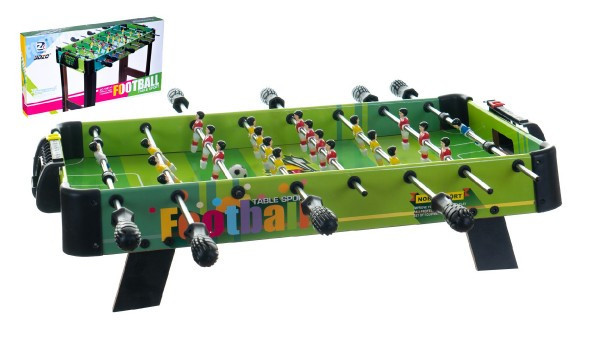 Kopaná/Fotbal společenská hra 71x36cm dřevo kovová táhla s počítadlem v krabici