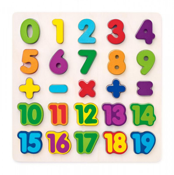 Woody puzzle číslice na desce