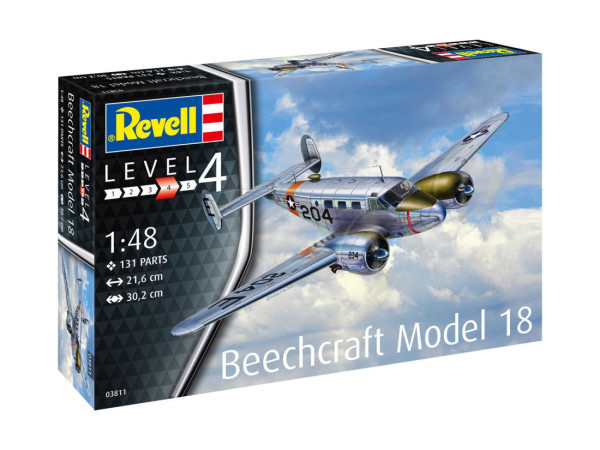 Revell Plastic ModelKit letadlo 03811 - Beechcraft Model 18 (1:48)