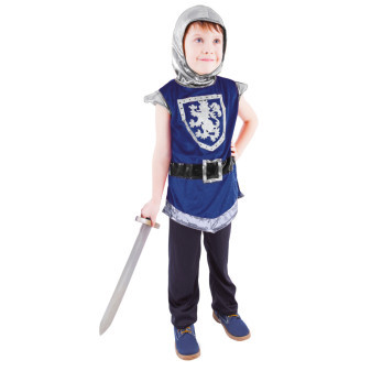 Dětský kostým rytíř s erbem modrý (M) e-obal 6-8 let