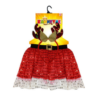 Dětský kostým TUTU sukně vánoční sob s čelenkou 3-7 let