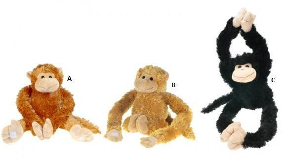 Opice plyšová 64 cm natahovací ruce a nohy