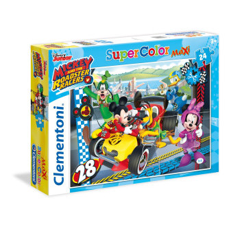 Clementoni puzzle Maxi 24 dílků Mickey závodní dílna