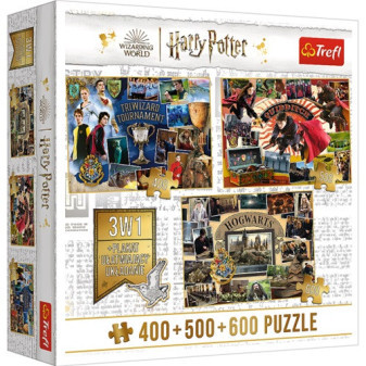 Trefl Puzzle Harry Potter Tournament 3v1 400 + 500 + 600 dílků