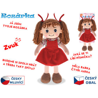 Panenka Rozárka měkké tělo 35cm na baterie česky mluvící brunetka 0m+ v sáčku