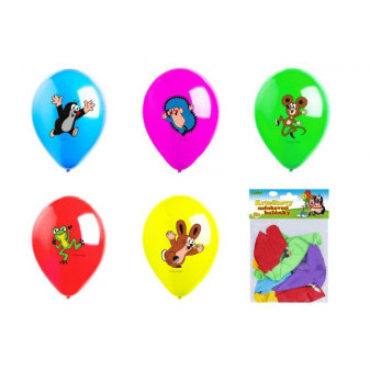 Balónky nafukovací Krtek + kamarádi 5ks v sáčku 13,5x18cm karneval