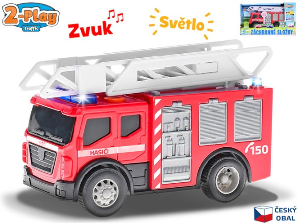 2-Play Traffic Auto hasiči CZ design 14cm volný chod se světlem a zvukem v krabičce
