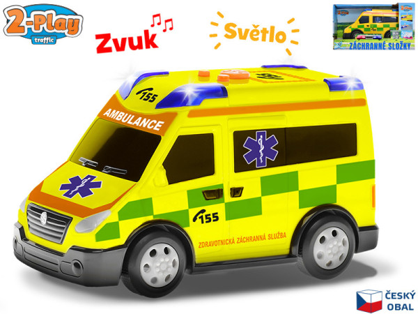 2-Play Traffic Auto ambulance CZ design 13,5cm volný chod se světlem a zvukem v krabičce