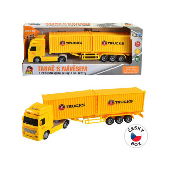 Kamion se dvěma kontejnery na setrvačník, 8 x 33 x 5 cm