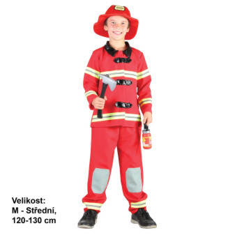 Šaty na karneval kostým požárník hasič velikost 120 - 130 cm