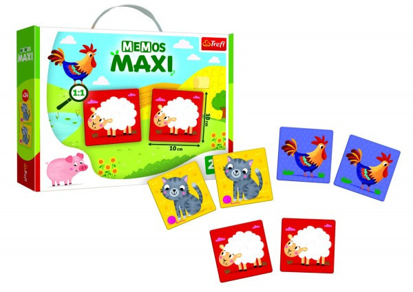 Trefl Pexeso Maxi Zvířata na farmě 24 kusů společenská hra v krabici