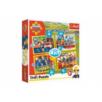 Trefl Puzzle 4v1 Ochotný Požárník Sam 28,5x20,5cm v krabici 28x28x6cm