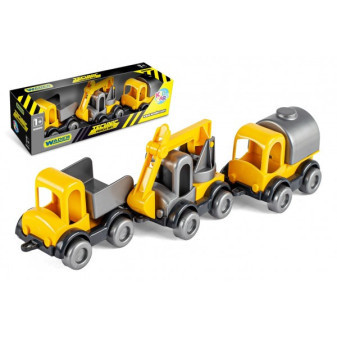 Wader Auto stavební Kid Cars 3ks plast 10cm v krabičce 30x8x10cm 12m+