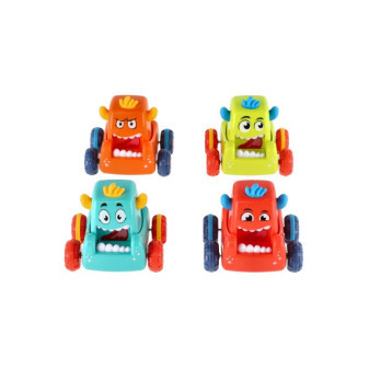 Auto monster plast 9x8cm mačkací jezdící 4 barvy