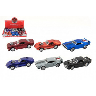 Kinsmart Auto sportovní kov/plast 12cm na baterie se zvukem mix druhů na zpětné natažení