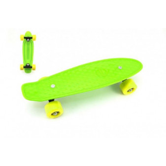 Skateboard - pennyboard 43cm plastové osy, zelená, žlutá kola