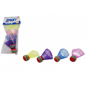 Míčky/Košíčky na badminton barevné 4ks plast v sáčku