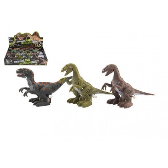 Dinosaurus natahovací jezdící plast 9x15cm na baterie se světlem mix druhů