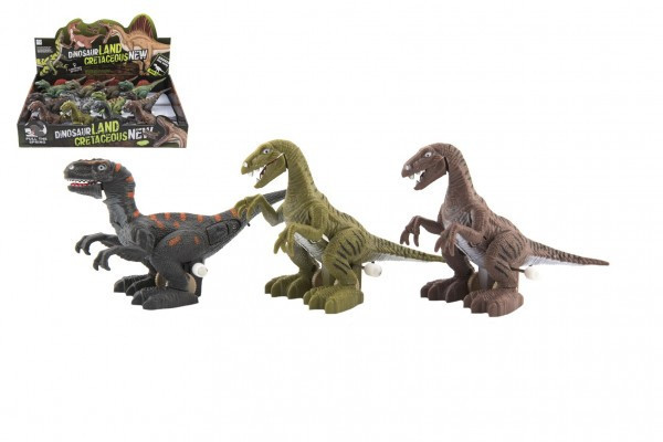 Dinosaurus natahovací jezdící plast 9x15cm na baterie se světlem mix druhů