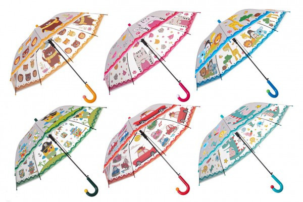 Deštník 66cm vystřelovací 6 barev v sáčku