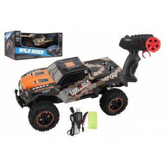 Auto RC na dálkové ovládání terénní oranžové 39cm plast 2,4GHz na baterie + dobíjecí pack