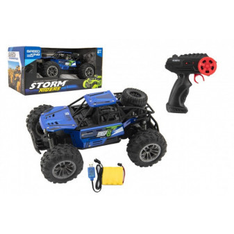 Auto RC buggy terénní modré 22cm plast 2,4GHz na dálkové ovládání + dobíjecí pack