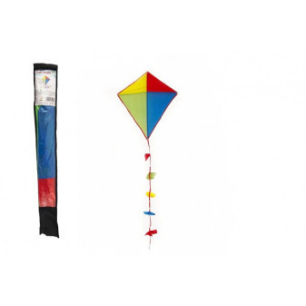Drak létající nylon 70x60cm barevný v sáčku 10x70cm