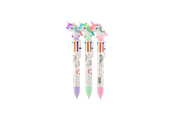 Tužka/pero jednorožec 6 barev 17cm plast 3 druhy