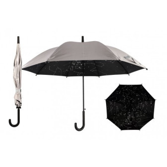 Deštník hvězdná obloha vystřelovací 70cm kov/plast stříbrný v sáčku