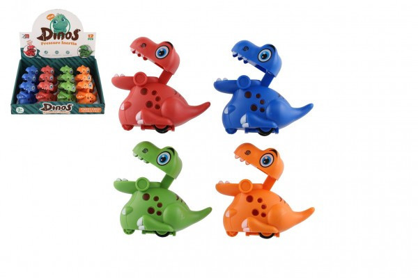 Dinosaurus Zmáčkni a jeď plast 8,5cm na setrvačník 4 barvy