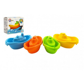 Lodě lodičky do vody 4ks plast 11cm v krabičce 12m+