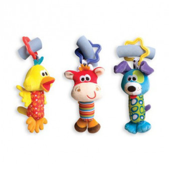 Playgro cestovní závěsné hračky 3 ks v balení 0181059