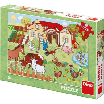Dino Puzzle Zvířátka na statku 100 xl dílků