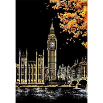 Creatoys Škrabací obrázek- Big Ben, London 40,5 x 28,5cm