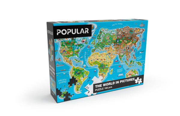 Popular Puzzle - Mapa světa, 160 ks – AN