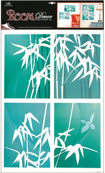 Anděl Samolepky na zeď bambus, zelenomodré 4 obdélníky, 60x42cm