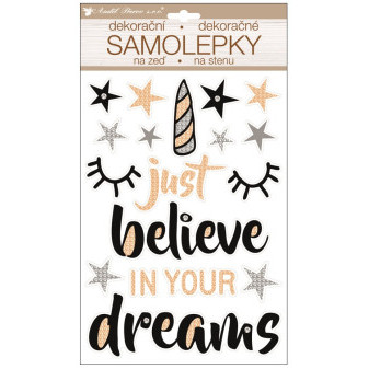 Anděl Samolepka na zeď Believe in Dreams prostorová 36 x 21 cm