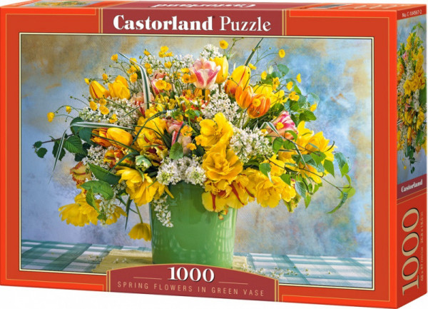Castorland puzzle 1000 dílků - Žluté květiny v zeleném květináči