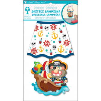 Anděl  LED lampička samolepicí svítící piráti 27 cm na baterie