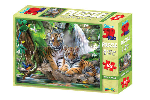 Puzzle 3D Tygři 63 dílků