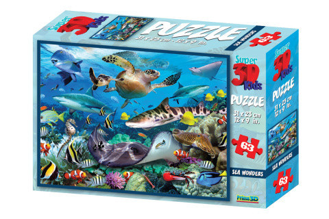 Puzzle 3D Podmořský svět 63 dílků