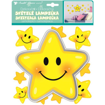 Anděl Lampička samolepicí svítící LED hvězdička 18 cm