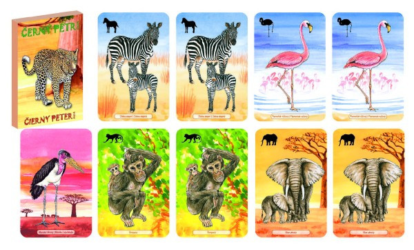 Akim Černý Petr Safari společenská hra - karty v papírové krabičce 6x9cm