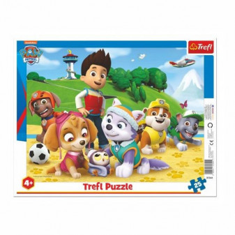 Trefl Puzzle deskové Paw Patrol Tlapková patrola na stopě 37x29cm 25 dílků ve fólii