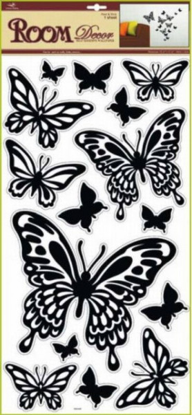 Anděl pokojová dekorace černí motýli 69 x 30 cm