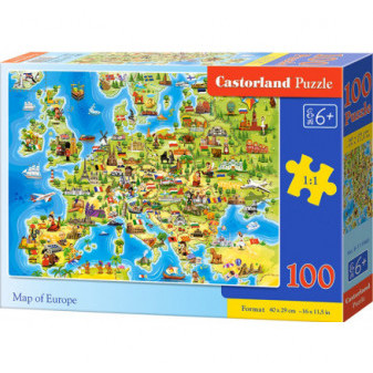 Castorland 111060 Puzzle 100 dílků premium - Mapa Evropy