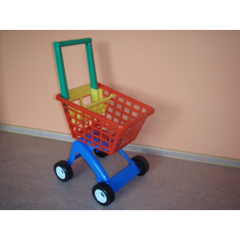 Nákupní vozík dětský na kolečkách plastový