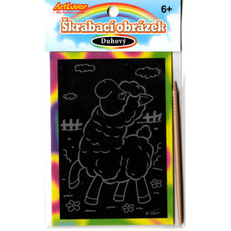 Creatoys Škrábací obrázek duhový mini lamy