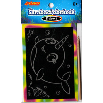 Creatoys Škrábací obrázek duhový mini narvalové